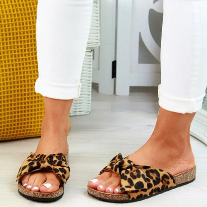 Large Bow Slippers for Women - Summer Platform Shoes