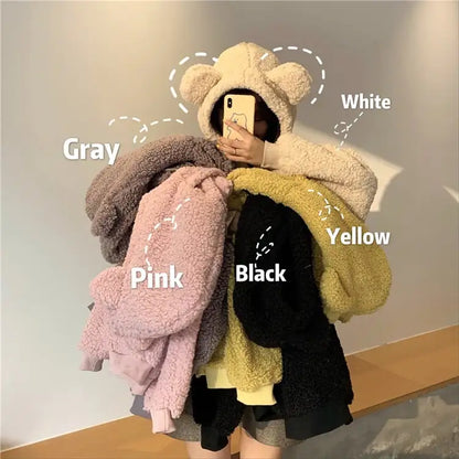 Cute Bear Ear Sweater in Lamb Wool