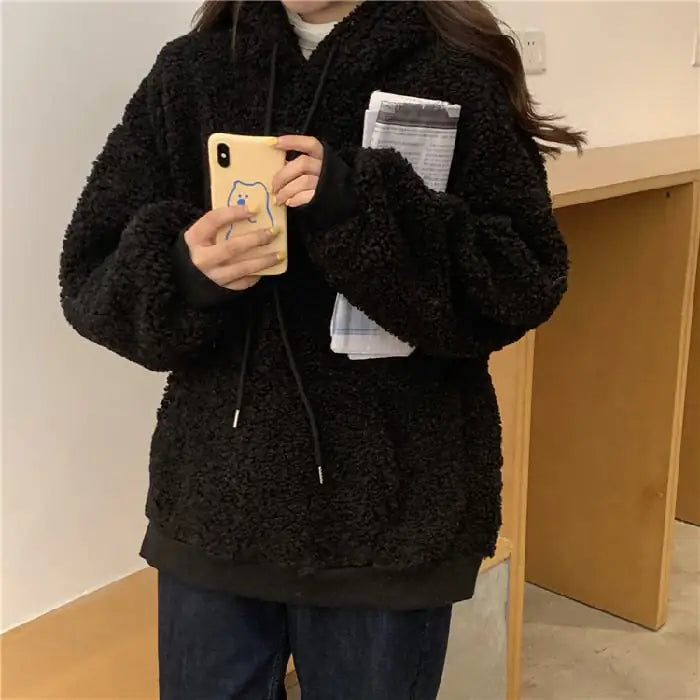 Cute Bear Ear Sweater in Lamb Wool