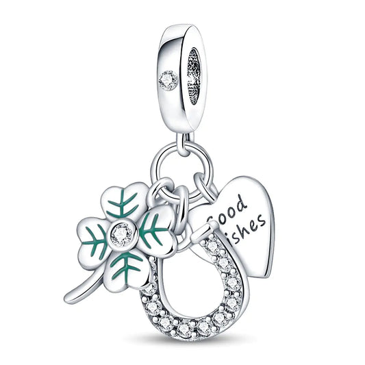 Lucky U-Shaped Clover Wish Tree Pendant for DIY