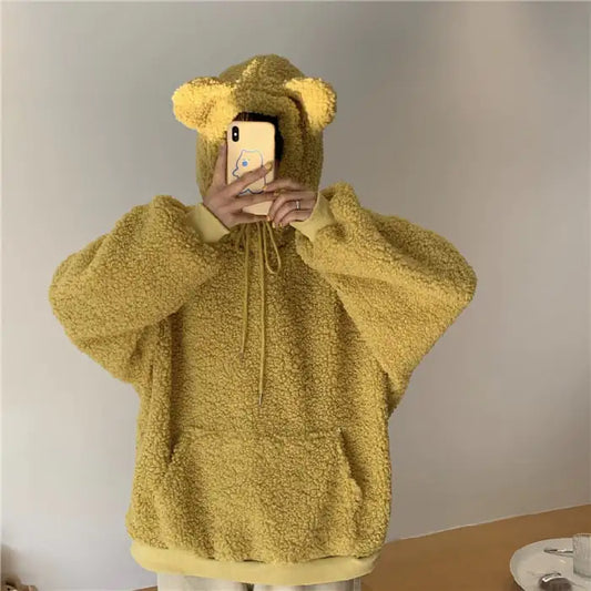 Cute Bear Ear Sweater in Lamb Wool
