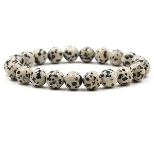 10mm Elegant White Pine Agate Bracelet