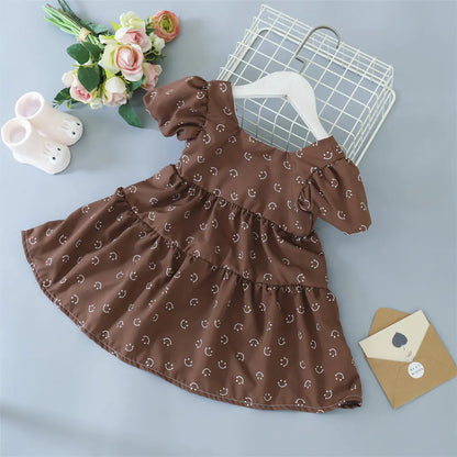 Kids' Floral Princess Dress with Bow