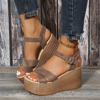 Women's Wedge Espadrille Sandals with Snake Print