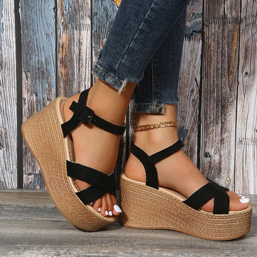 Women's Wedge Espadrille Sandals with Snake Print