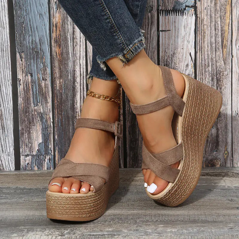 Women's Wedge Espadrille Sandals with Snake Print